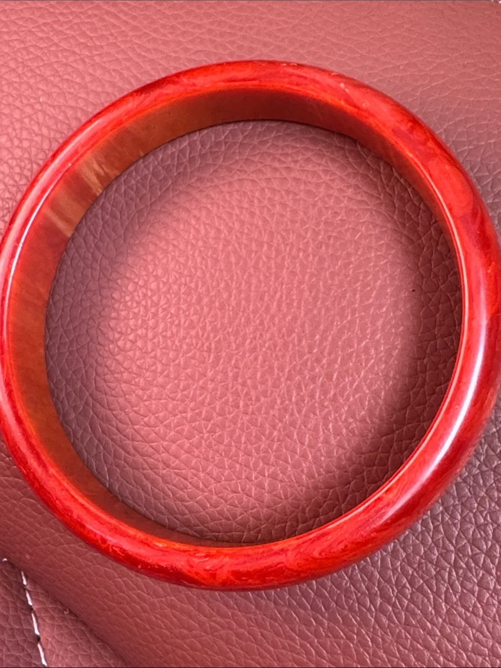 Red Cinnamon Swirl Bakelite Bangle Bracelet